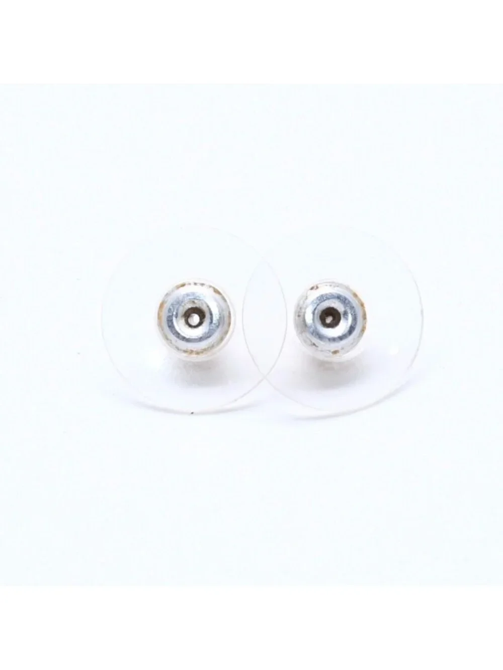 Chanel Earrings CC Logo Button Purple Glitter Silver Metal Resin